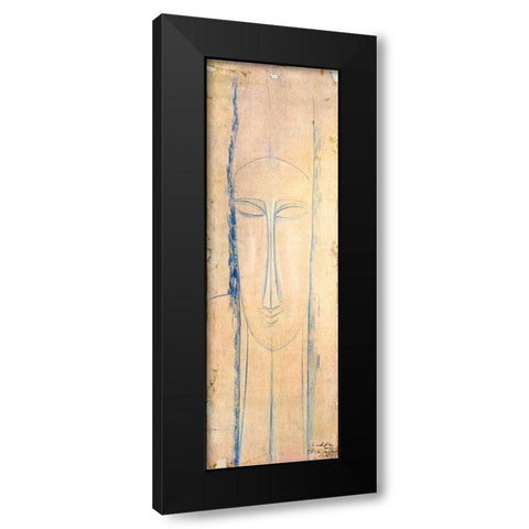 Caryatid Black Modern Wood Framed Art Print with Double Matting by Modigliani, Amedeo