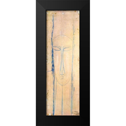 Caryatid Black Modern Wood Framed Art Print by Modigliani, Amedeo