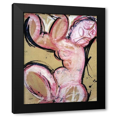 Caryatid 5 1 Black Modern Wood Framed Art Print with Double Matting by Modigliani, Amedeo
