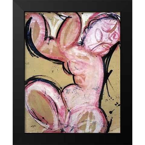 Caryatid 5 1 Black Modern Wood Framed Art Print by Modigliani, Amedeo