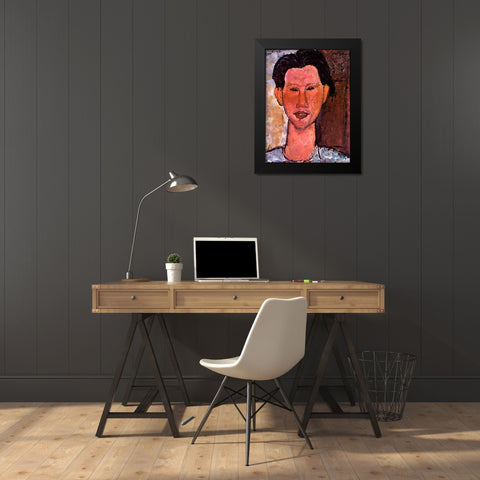 Chaim Soutine Black Modern Wood Framed Art Print by Modigliani, Amedeo
