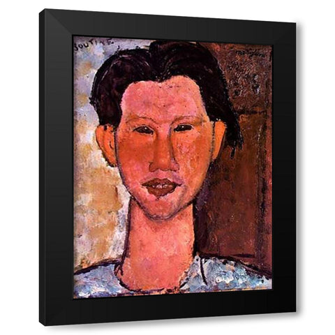 Chaim Soutine Black Modern Wood Framed Art Print with Double Matting by Modigliani, Amedeo