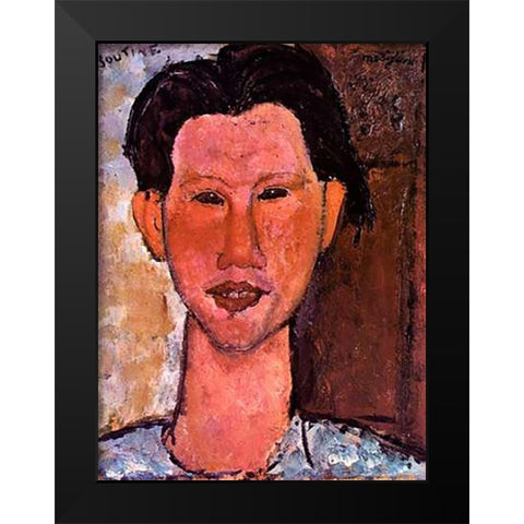 Chaim Soutine Black Modern Wood Framed Art Print by Modigliani, Amedeo
