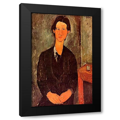 Chaim Soutine 0 Black Modern Wood Framed Art Print by Modigliani, Amedeo