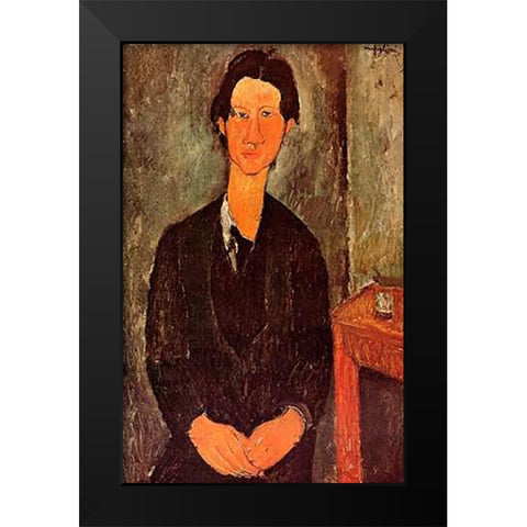 Chaim Soutine 0 Black Modern Wood Framed Art Print by Modigliani, Amedeo
