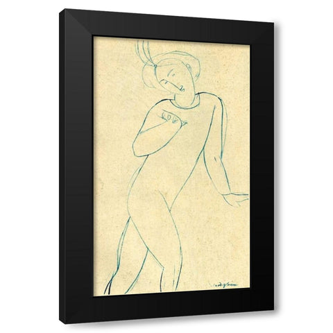 Dancer Nijinsky Black Modern Wood Framed Art Print by Modigliani, Amedeo