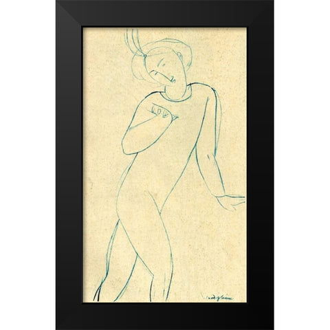 Dancer Nijinsky Black Modern Wood Framed Art Print by Modigliani, Amedeo