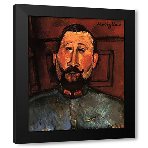 Doctor Devaraigne Black Modern Wood Framed Art Print with Double Matting by Modigliani, Amedeo