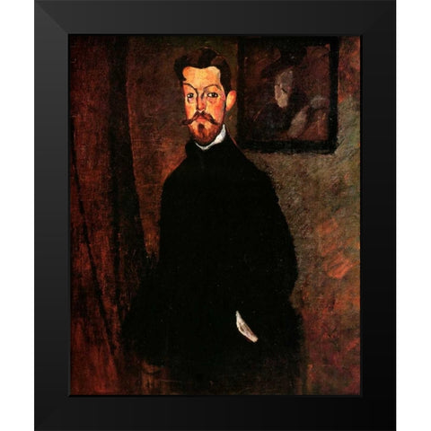 Dr Paul Alexandre Black Modern Wood Framed Art Print by Modigliani, Amedeo