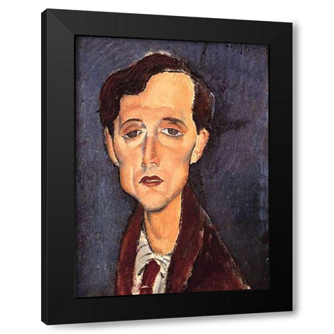 Franz Hellens Black Modern Wood Framed Art Print with Double Matting by Modigliani, Amedeo