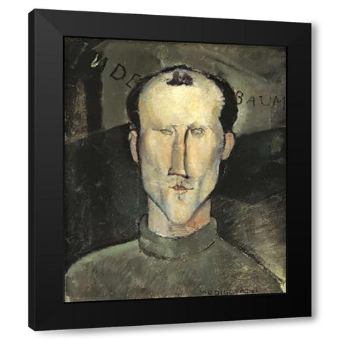 Leon Indebaum Black Modern Wood Framed Art Print by Modigliani, Amedeo