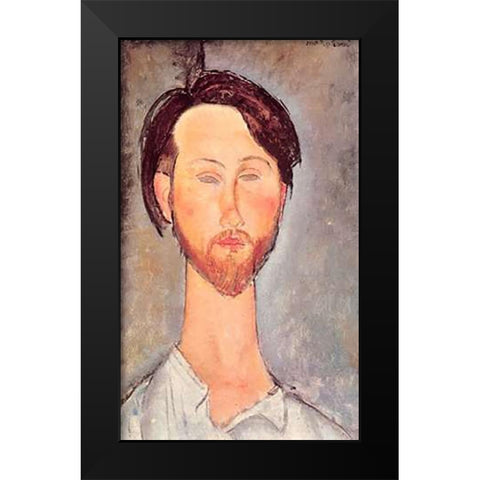 Leopold Zborowski X Black Modern Wood Framed Art Print by Modigliani, Amedeo