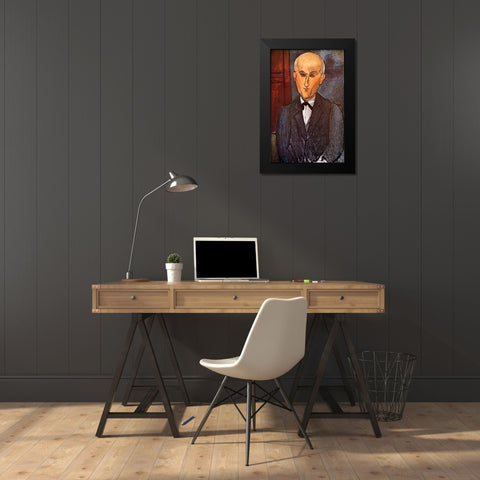 Max Jacob Black Modern Wood Framed Art Print by Modigliani, Amedeo