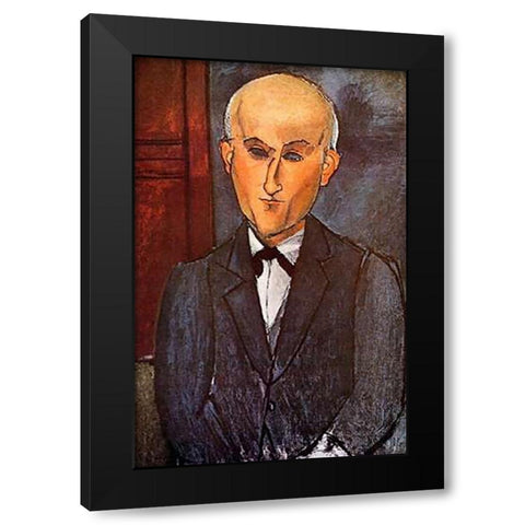 Max Jacob Black Modern Wood Framed Art Print with Double Matting by Modigliani, Amedeo