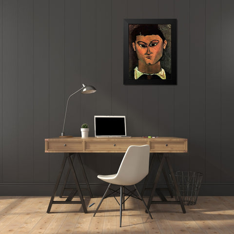 Moses Kisling Black Modern Wood Framed Art Print by Modigliani, Amedeo