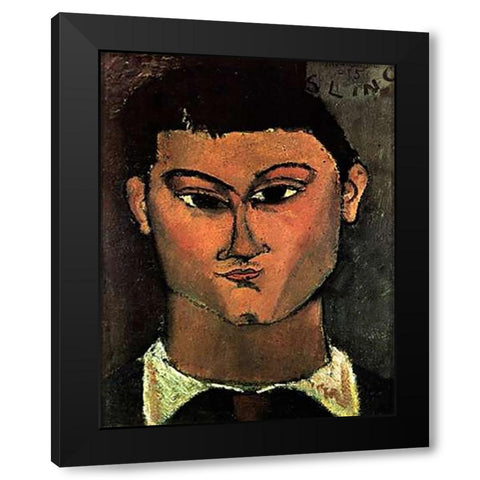 Moses Kisling Black Modern Wood Framed Art Print with Double Matting by Modigliani, Amedeo