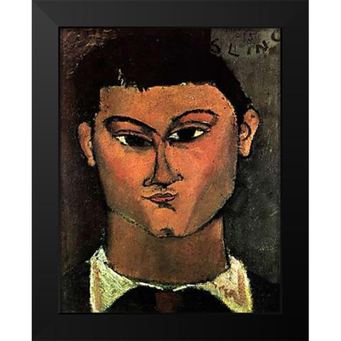 Moses Kisling Black Modern Wood Framed Art Print by Modigliani, Amedeo