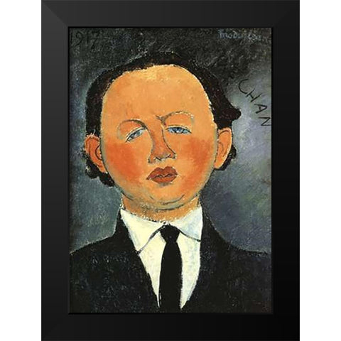 Oscar Miestchaninoff Black Modern Wood Framed Art Print by Modigliani, Amedeo