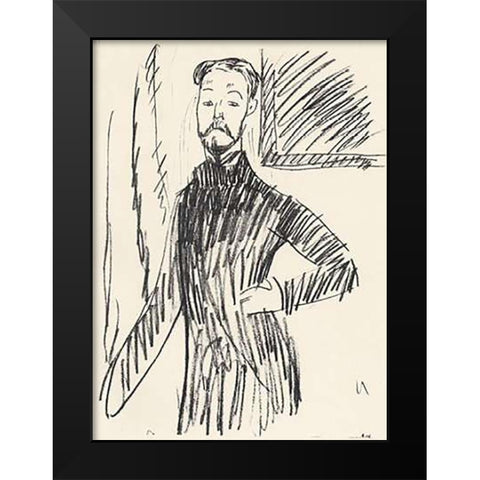 Paul Alexandre Black Modern Wood Framed Art Print by Modigliani, Amedeo