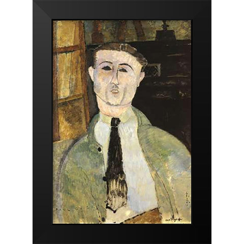 Paul Guillaume Black Modern Wood Framed Art Print by Modigliani, Amedeo