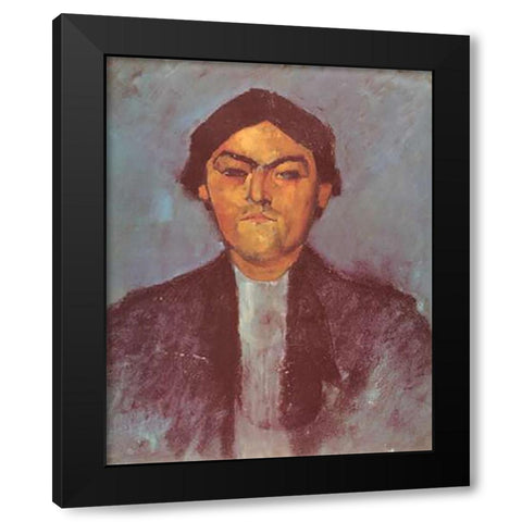Pedro Black Modern Wood Framed Art Print by Modigliani, Amedeo