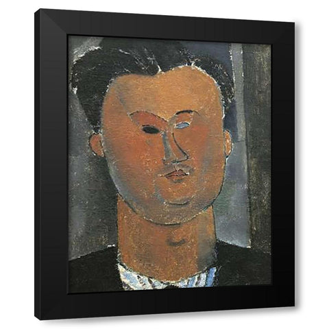 Pierre Reverdy Black Modern Wood Framed Art Print with Double Matting by Modigliani, Amedeo