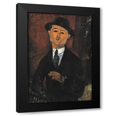 Portrait Of Paul Guillaume Black Modern Wood Framed Art Print by Modigliani, Amedeo