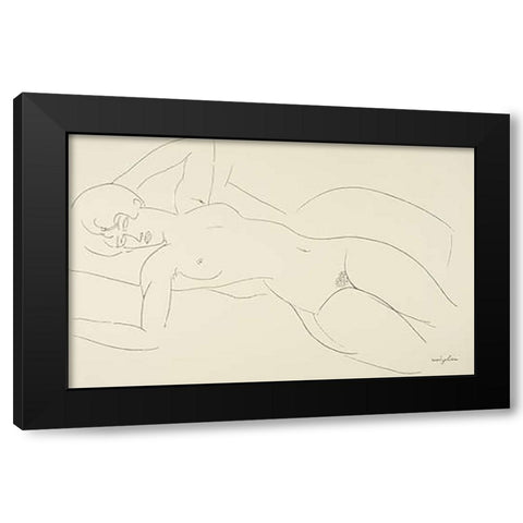 Reclining Nude 3 Black Modern Wood Framed Art Print by Modigliani, Amedeo