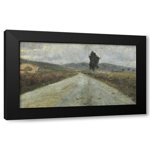 Small Tuscan Road Black Modern Wood Framed Art Print by Modigliani, Amedeo