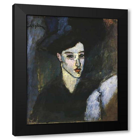 The Jewess 1 Black Modern Wood Framed Art Print by Modigliani, Amedeo