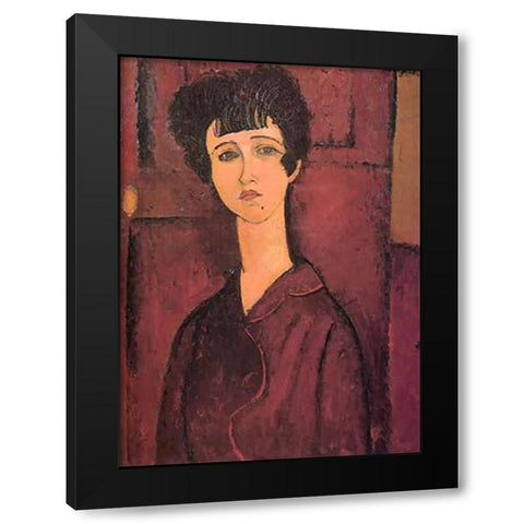 Vistoria Black Modern Wood Framed Art Print with Double Matting by Modigliani, Amedeo