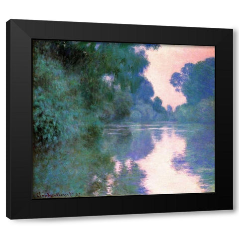 Branch Of The Seine Near Giverny 2 1897 Black Modern Wood Framed Art Print by Monet, Claude
