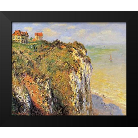 Cilffs At Dieppe 1882 Black Modern Wood Framed Art Print by Monet, Claude