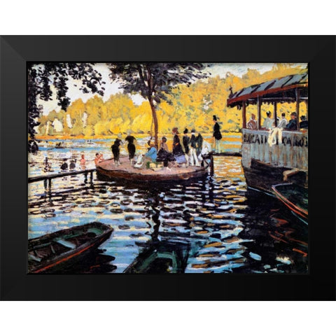 La Grenouillere The Frog Pond 1869 Black Modern Wood Framed Art Print by Monet, Claude