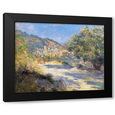 La Route De Monte-Carlo Black Modern Wood Framed Art Print with Double Matting by Monet, Claude