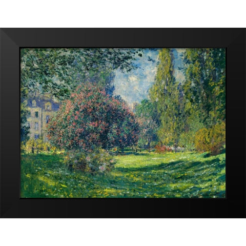Le Parc Monceau Paris Black Modern Wood Framed Art Print by Monet, Claude