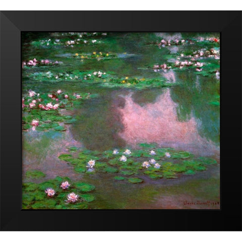 Nympheas 1905 Black Modern Wood Framed Art Print by Monet, Claude