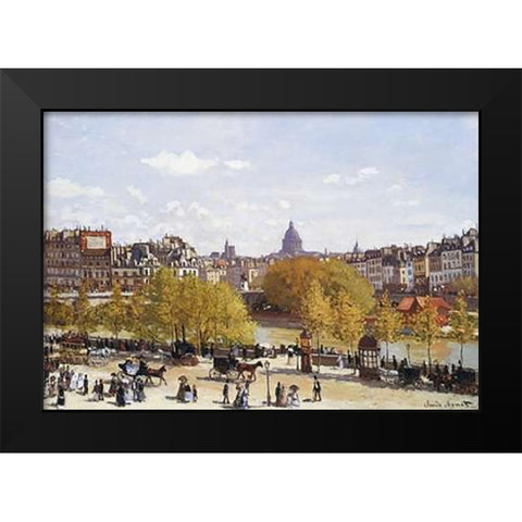 Quai Du Louvre 1867 Black Modern Wood Framed Art Print by Monet, Claude