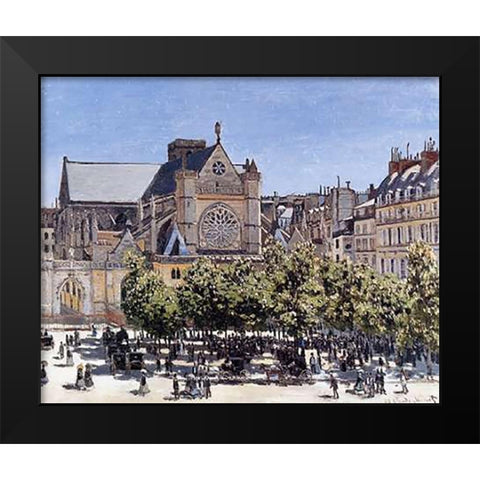 Saint-Germain-LAuxerrois 1866 Black Modern Wood Framed Art Print by Monet, Claude