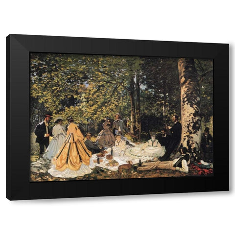 Study For The Picnic Lunch 1865 Black Modern Wood Framed Art Print with Double Matting by Monet, Claude