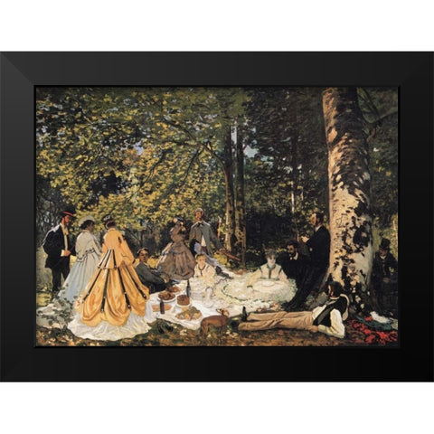 Study For The Picnic Lunch 1865 Black Modern Wood Framed Art Print by Monet, Claude