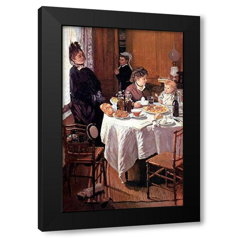 Luncheon (Le dejeuner), 1868 Black Modern Wood Framed Art Print with Double Matting by Monet, Claude
