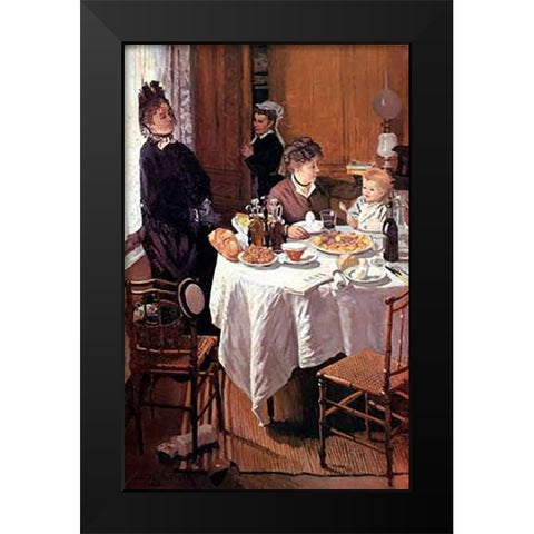 Luncheon (Le dejeuner), 1868 Black Modern Wood Framed Art Print by Monet, Claude