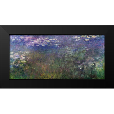 Water Lilies 1916-20 Black Modern Wood Framed Art Print by Monet, Claude