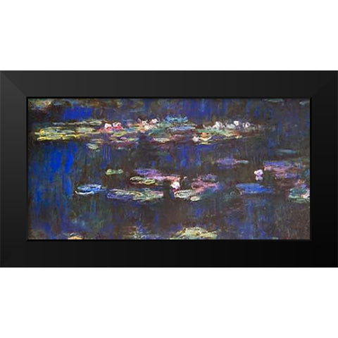 Water Lilies (Detail 2) Black Modern Wood Framed Art Print by Monet, Claude