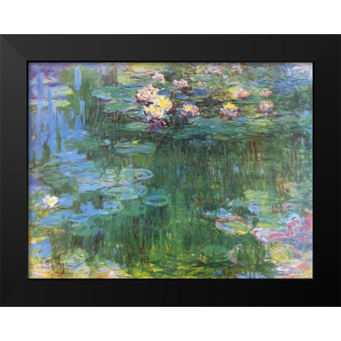 Waterlilies 1916 - 3 Black Modern Wood Framed Art Print by Monet, Claude