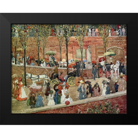 Monte Pincio Rome Black Modern Wood Framed Art Print by Prendergast, Maurice Brazil