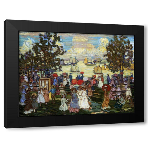 Salem Willows Black Modern Wood Framed Art Print by Prendergast, Maurice Brazil