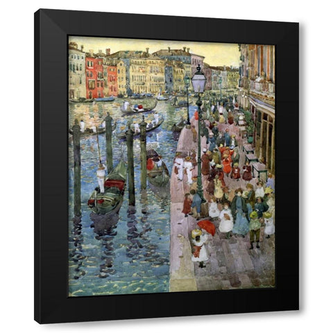 The Grand Canal Venice Black Modern Wood Framed Art Print by Prendergast, Maurice Brazil