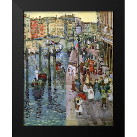 The Grand Canal Venice Black Modern Wood Framed Art Print by Prendergast, Maurice Brazil